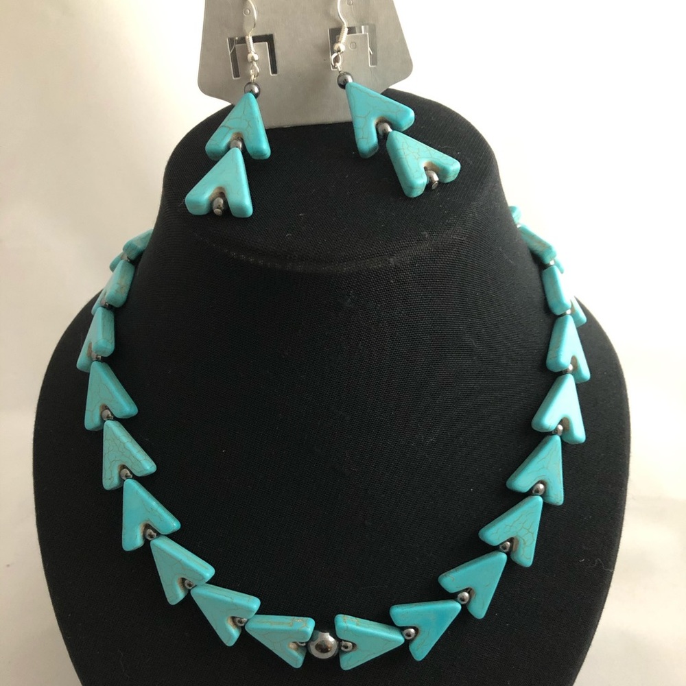 Turquoise & Hematite Jewelry Set